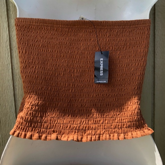 Express Brown Crop Top - Picture 2 of 3